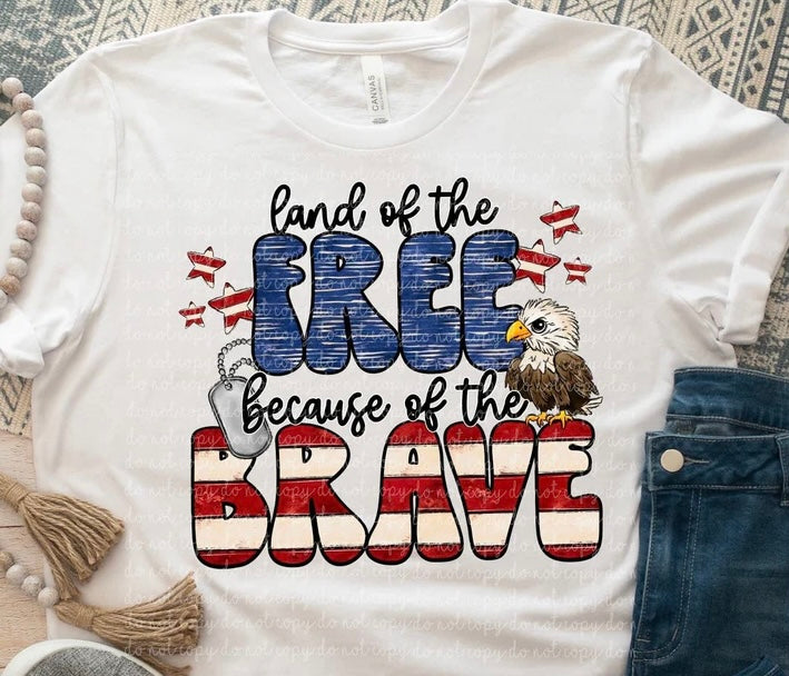 Land Of The Free Because Of The Brave Graphic