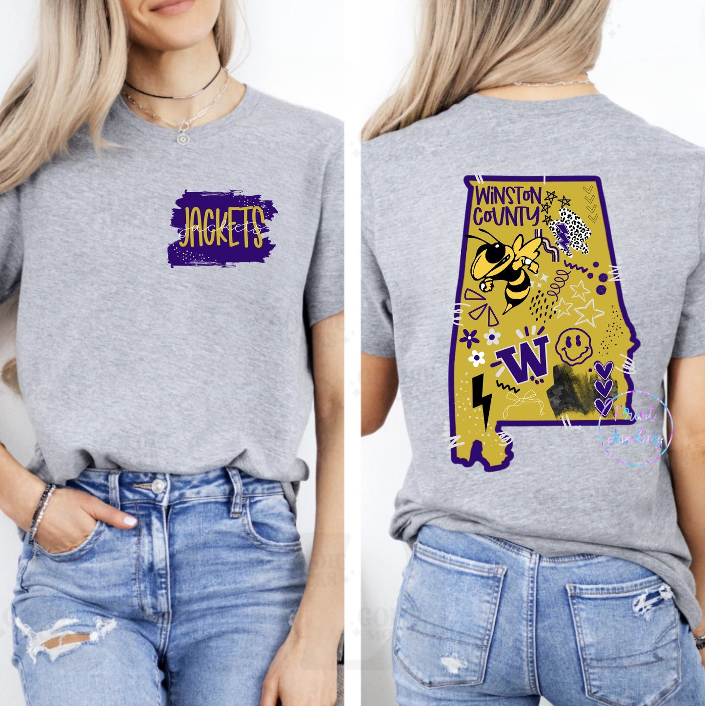 Custom School Doodle State Tees