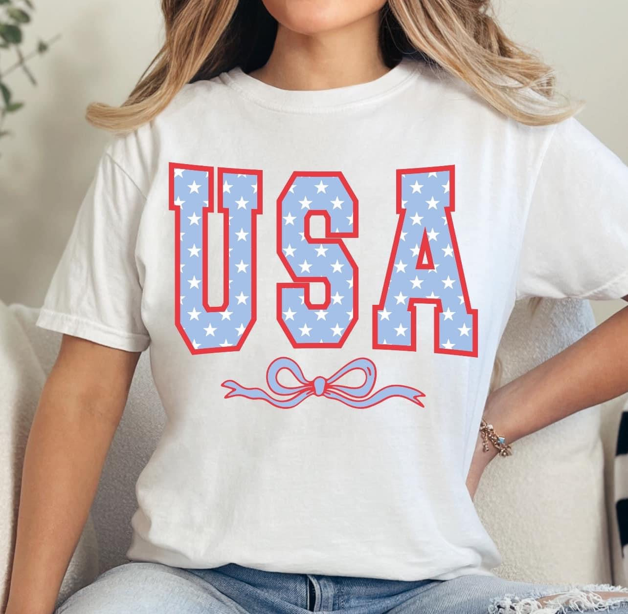 USA Coquette Bow Graphic