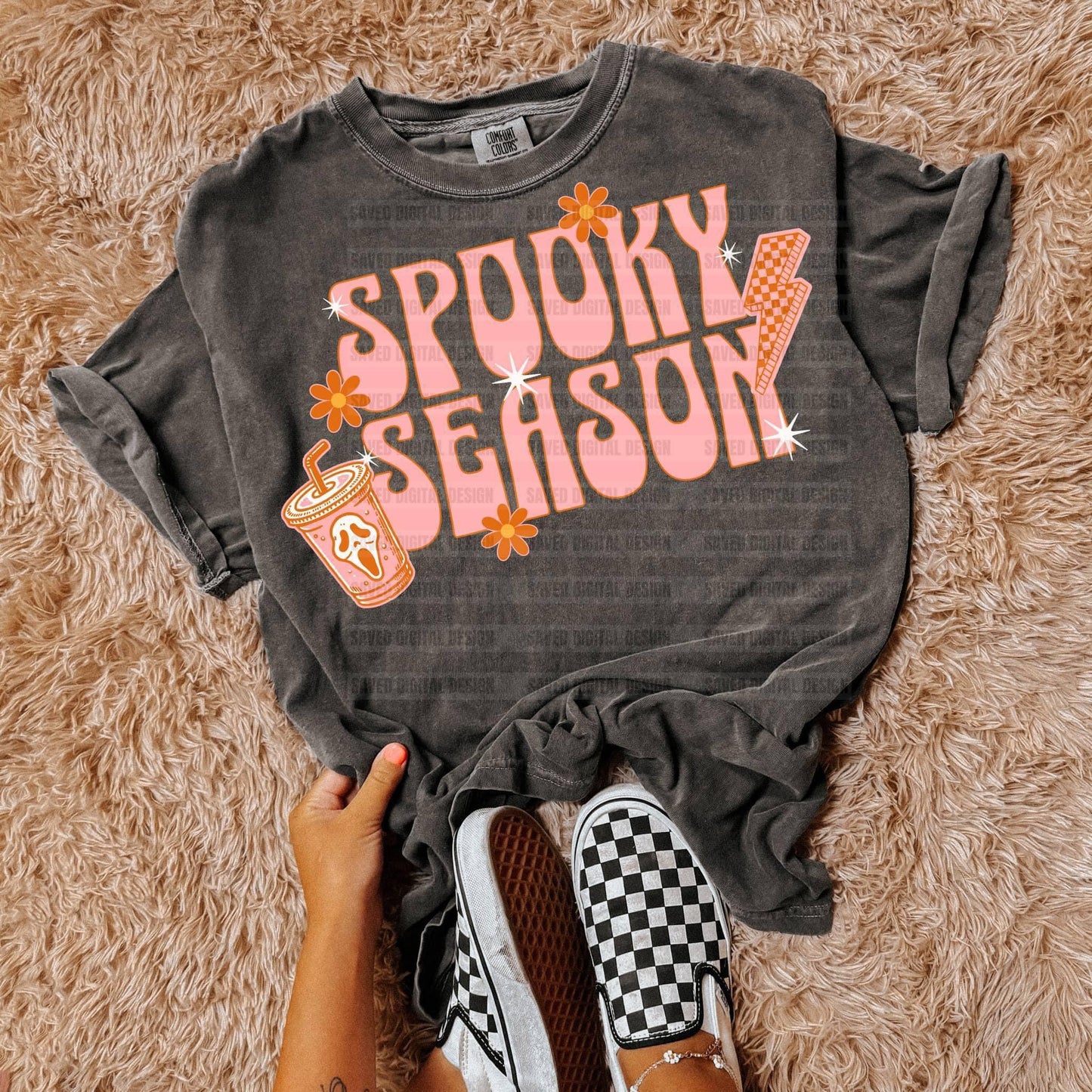 Spooky Season Pink & Orange Retro Graphic