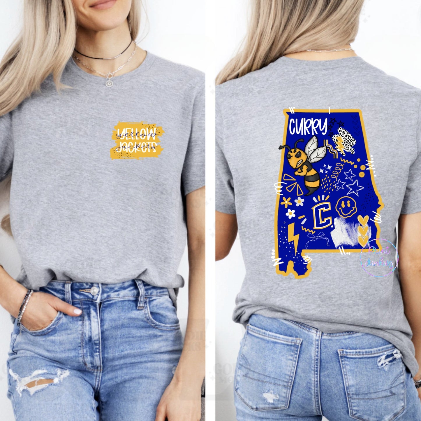 Custom School Doodle State Tees